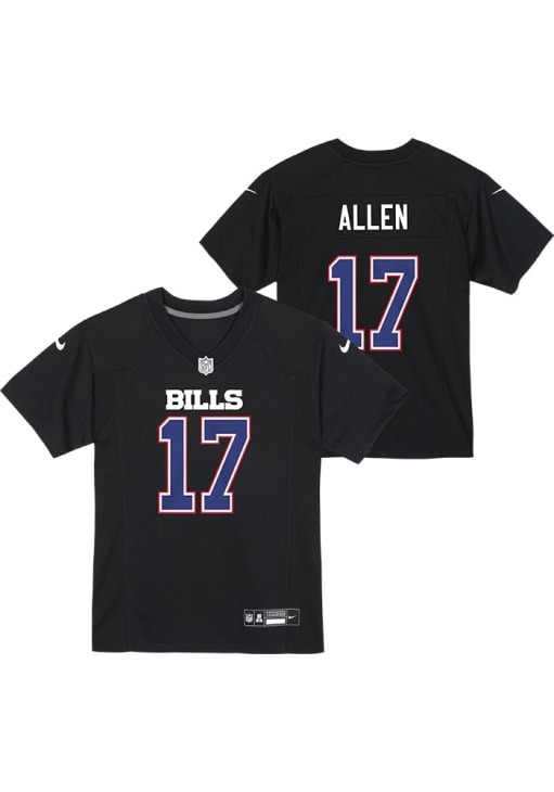 Buffalo Bills Josh Allen Boys Carbon BLACK Nike Football Jersey