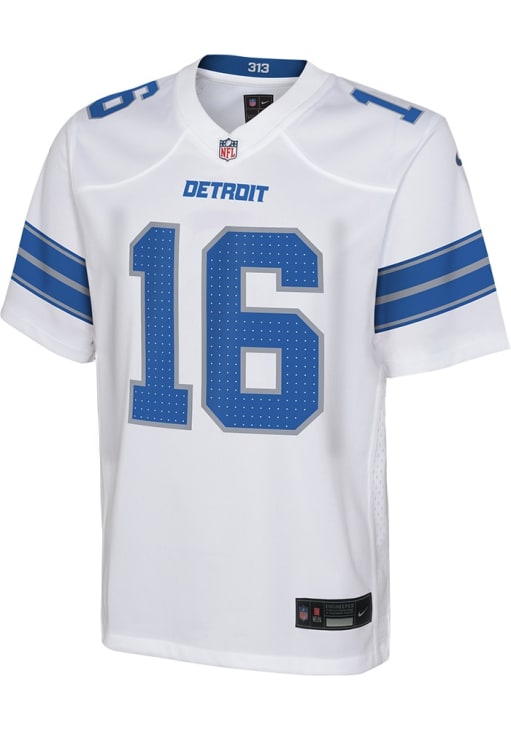 Detroit Lions Jared Goff Youth Away Replica White Nike Football