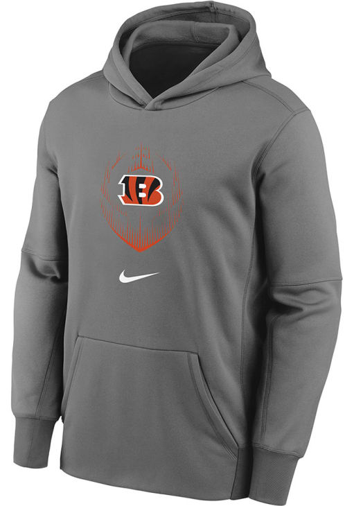 Cincinnati Bengals Nike Youth HEATHERGREY Nike Legend Icon Long