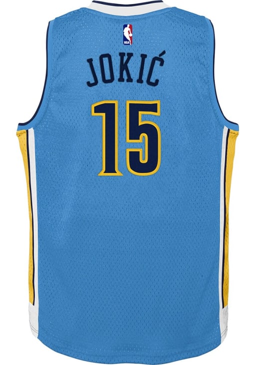 Denver Nuggets Nikola Jokic Youth BLUE Swingman Road Basketball
