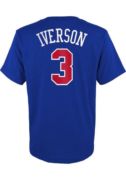 Allen Iverson Philadelphia 76ers Youth BLUE Retro NN Short Sleeve