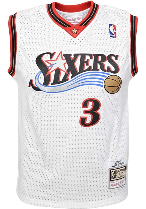 Philadelphia 76ers Allen Iverson Youth White Swingman Home