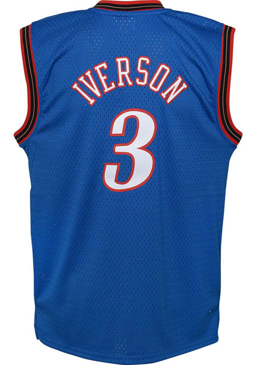 Philadelphia 76ers Allen Iverson Youth BLUE Swingman Alt Design