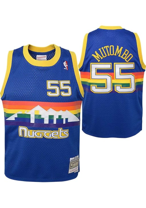 NBAムトンボユニフォーム Dikembe Mutombo Denver Nuggets Champion Jersey Blue NBA Men 48 XL