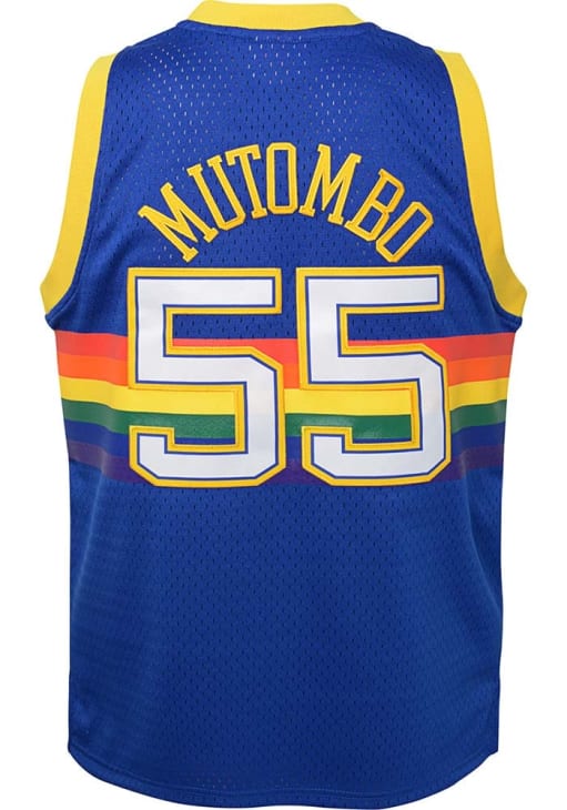 Denver Nuggets Dikembe Mutombo Youth NAVY Swingman Road Basketball