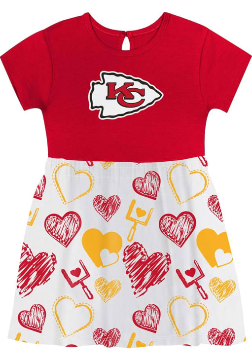 Kansas City Chiefs Toddler Girls All Heart Short Sleeve Dress - Red