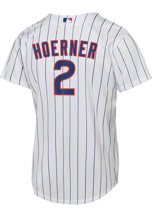 Chicago Cubs Nico Hoerner Youth White Home Replica Baseball Jersey