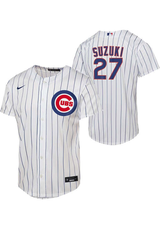 Chicago Cubs Seiya Suzuki Youth White Home Replica Baseball Jersey
