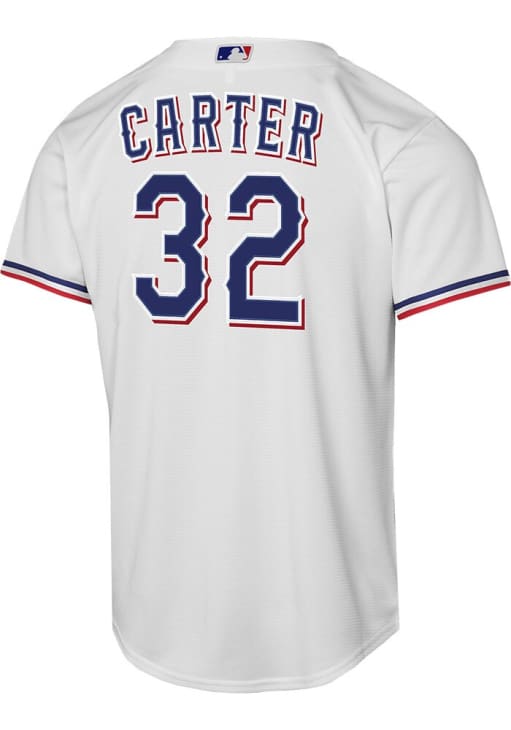 Texas Rangers Evan Carter Youth White Home Replica Baseball Jersey