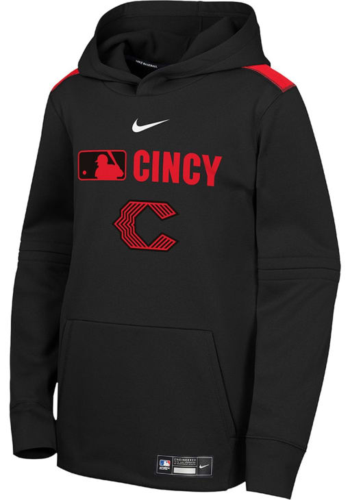 Cincinnati Reds Nike Youth BLACK Nike City Connect Therma Long