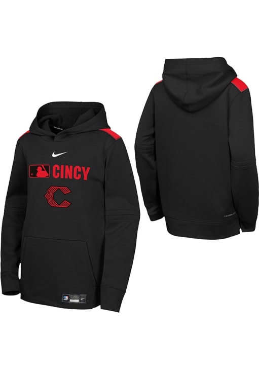 Cincinnati Reds Nike Youth BLACK Nike City Connect Therma Long