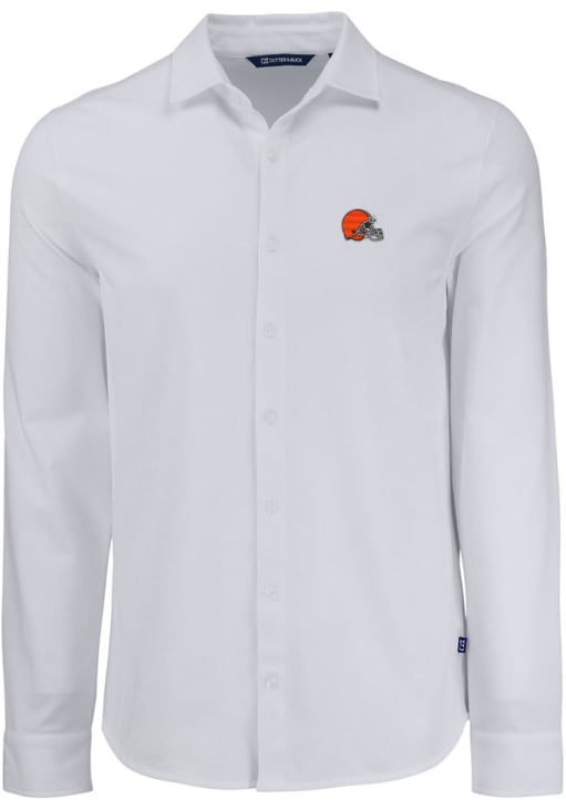 cleveland browns dress shirt Tommy Bahama Cleveland Browns Mens Grey Catch of the Day Short Sleeve Dress Shirt, Grey, 100% POLYESTER, Size L