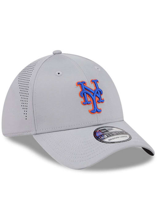 New York Mets Mens Mid Perf 39THIRTY LIGHTGREY New Era Flex Hat