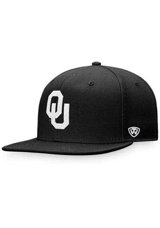 Oklahoma Sooners Mens Iconic Flatbill One-Fit BLACK Top of the