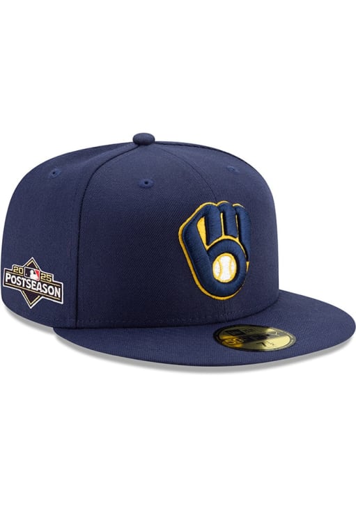 Milwaukee Brewers Mens 2025 Home Post Season Side Patch 59FIFTY Milwaukee Brewers Mens 2025 Home Post Season Side Patch 59FIFTY