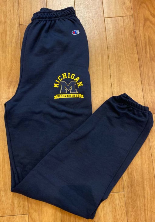 Michigan Wolverines Mens Champion BLUE Logo Sweatpants - 14751756