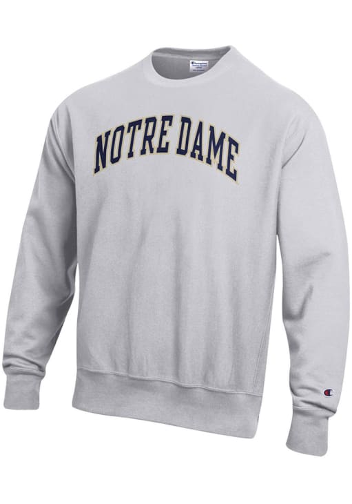 Champion Notre Dame Fighting Irish Mens GREY Reverse Weave Crew