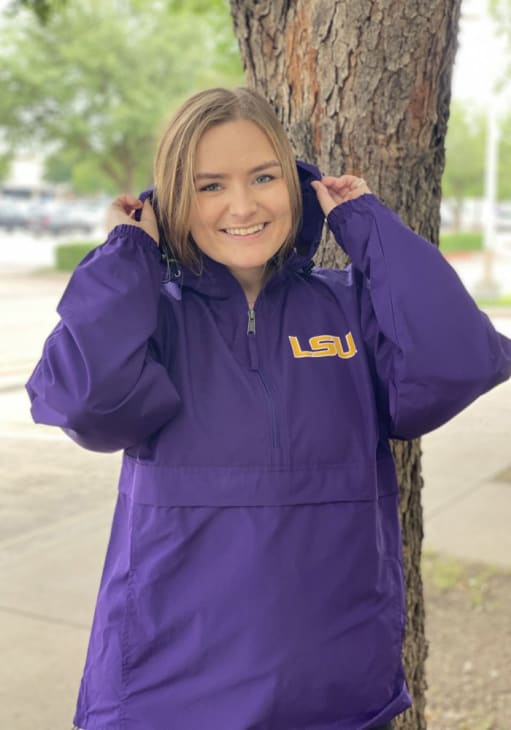 Champion LSU 紫 長袖 L ジャケット Champion LSU Tigers Mens PURPLE Packable Light Weight Jacket