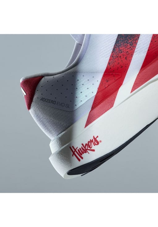 adidas Nebraska Cornhuskers Adizero Evo SL Shoes White 8 - Mens Running