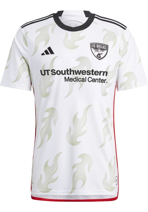 FC Dallas Mens Adidas Replica Soccer WHITE/BLACK AWAY Jersey