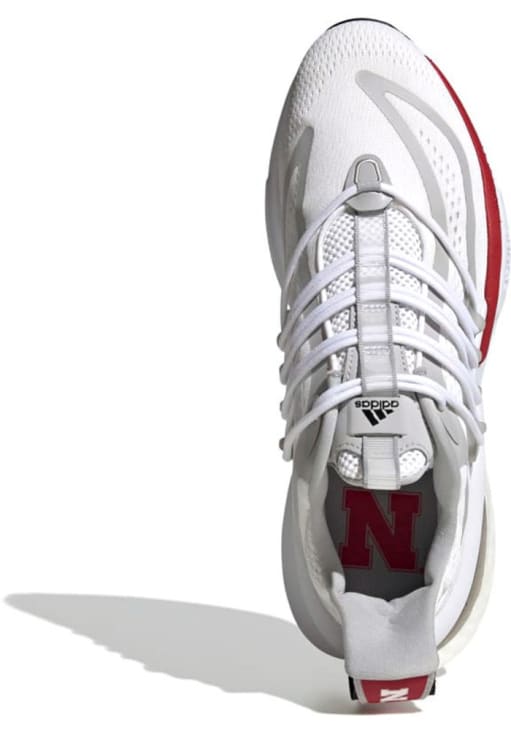 White Adidas Alphaboost Nebraska Cornhuskers Mens Shoes - 148503313