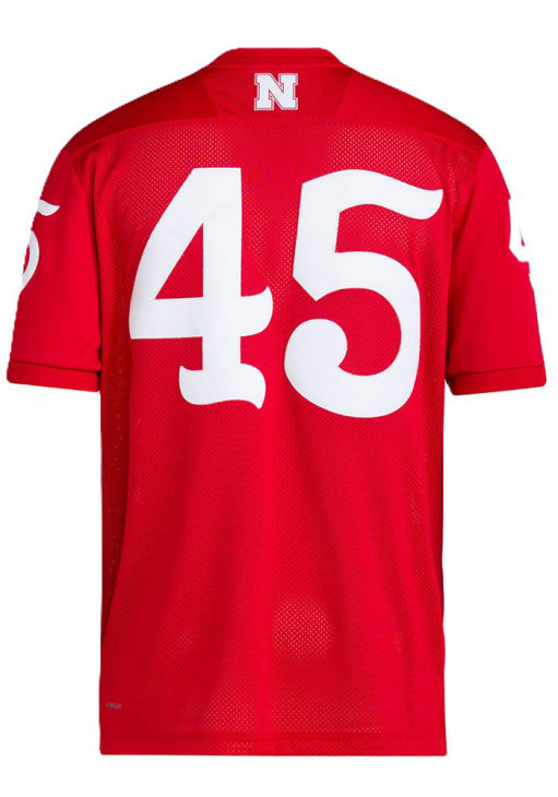 Adidas Mens Red Nebraska Cornhuskers Solich Throwback Jersey