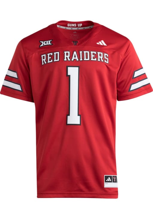 Adidas Mens Red Texas Tech Red Raiders Football Home Jersey