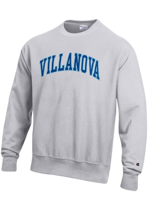 Champion Villanova Wildcats Mens GREY Reverse Weave Crew 