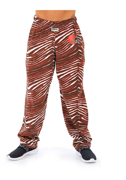 Cleveland Browns Mens Zubaz ORANGE Traditional Three Color Zebra