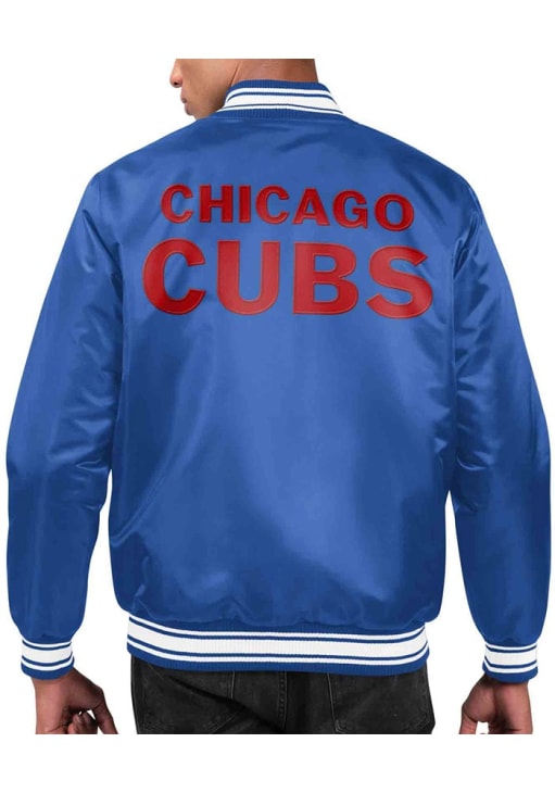Starter Chicago Cubs Mens ROYAL Varsity Medium Weight Jacket