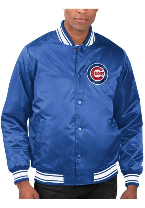 Starter Chicago Cubs Mens ROYAL Varsity Medium Weight Jacket