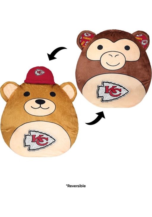 Kansas City Chiefs BROWN 9 Inch Reversible Squisherz Monkey/Bear