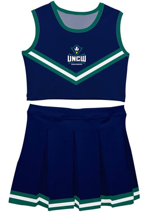 University of North Carolina Seahawks UNCW Game Day Navy Sleeveless Youth Cheerleader Set XL - High Quality Apparels - Vive La Fete