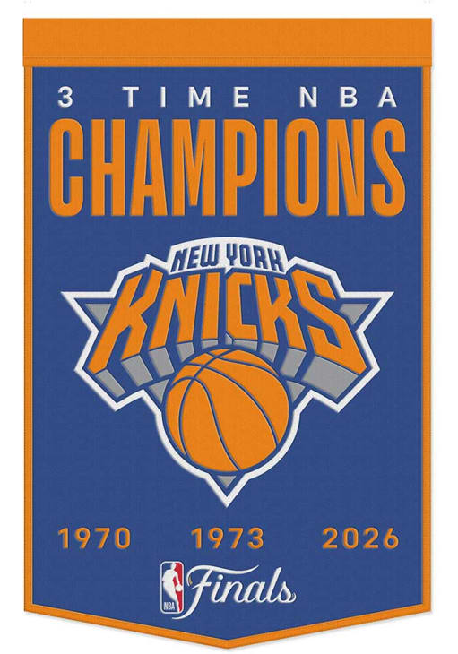 【NBA final 2026】NewYork Knicks 非売品ノベルティ New York Knicks ROYAL 2026 NBA Finals Champs 24x38 Wool Banner