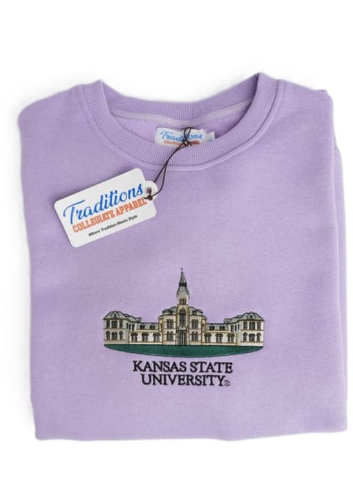 Mens PURPLE K-State Wildcats Anderson Hall Long Sleeve Crew
