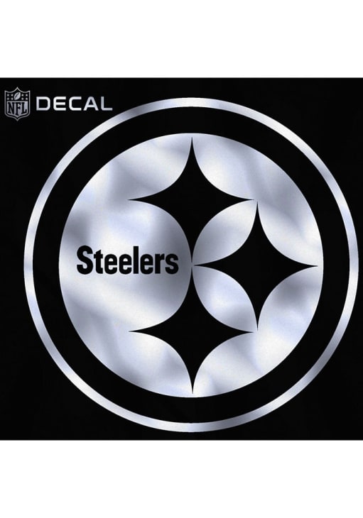 Pittsburgh Steelers SILVER 6X6 Metallic Auto Decal - 16850007