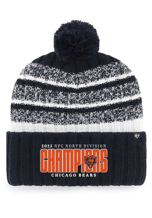 Chicago Bears 47 NAVY NFL 2025 Division Champs Tavern Cuff Pom