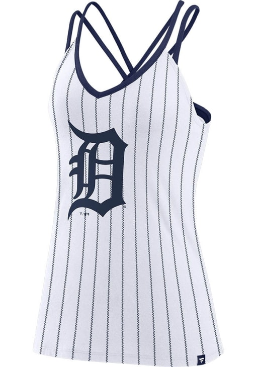 Detroit Tigers Womens WHITE Strappy Fundamentals Tank Top - 172802071