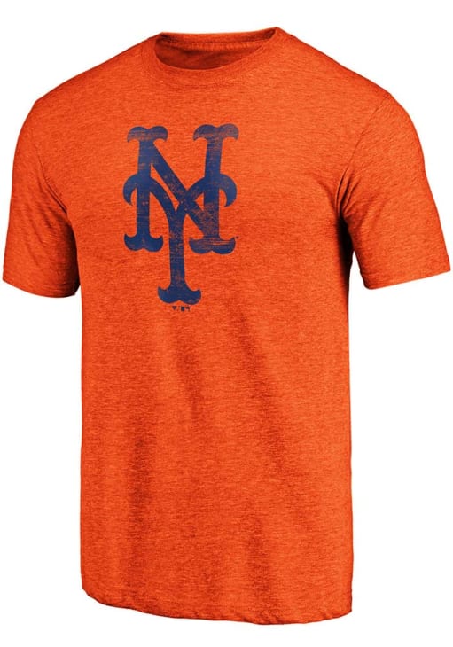 New York Mets ORANGE Official Logo Short Sleeve Fashion T Shirt