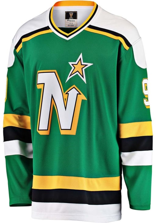 Mike Modano Minnesota North Stars Mens GREEN Vintage Hockey Jersey