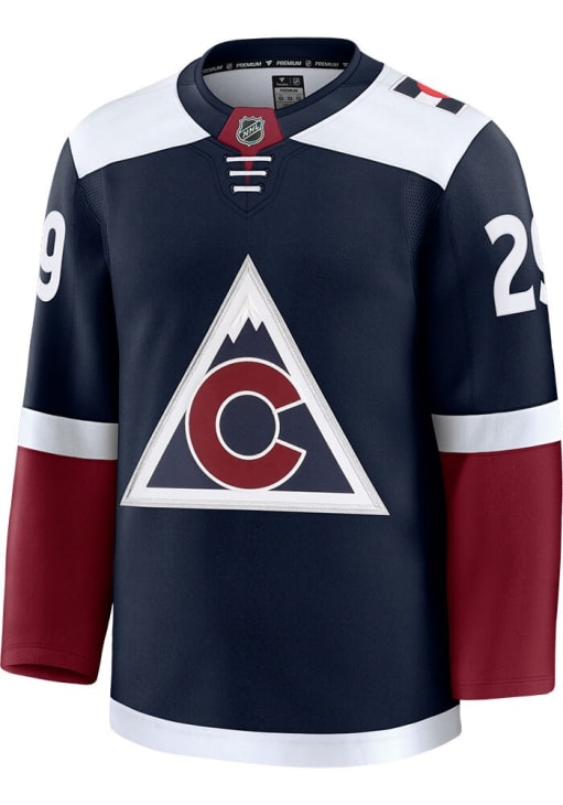 Nathan MacKinnon Colorado Avalanche Mens NAVY Alt Premium Hockey