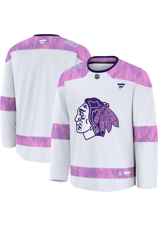 Chicago Blackhawks White Hockey Fights Cancer - 172804414