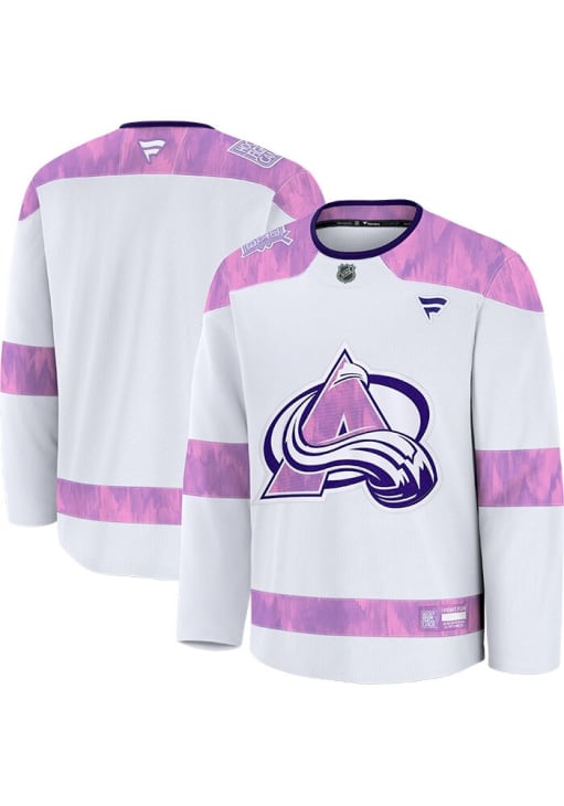 Colorado Avalanche White Hockey Fights Cancer - 172804420