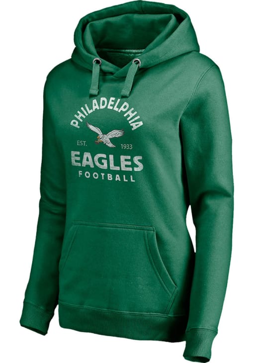 Philadelphia Eagles Womens KELLYGREEN Victory Arch Hoodie - 172805838