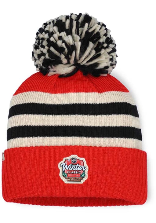 🧢 Bonnet D'hiver Chicago Blackhawks '47 – Noir, Pompon, Officiel NHL, Occasion
