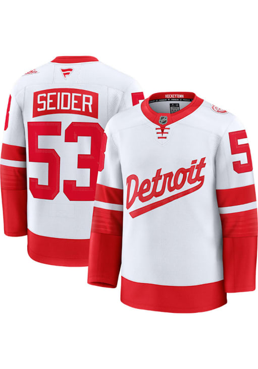 Moritz Seider Detroit Red Wings Mens White Stadium Series Hockey