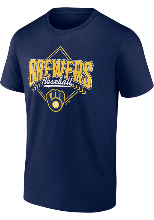 Milwaukee Brewers NAVY Logo Short Sleeve T Shirt - 172807897 Milwaukee Brewers NAVY Logo Short Sleeve T Shirt - 172807897