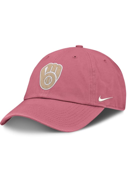Milwaukee Brewers Nike Womens PINK Unstructured Club Cap  display picture 3
