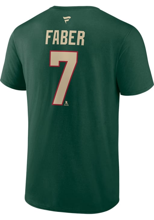 Brock Faber Minnesota Wild GREEN Home Short Sleeve Player T Shirt