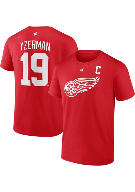 Steve Yzerman Detroit Red Wings Red Authentic Stack Short Sleeve